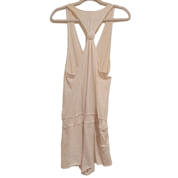 Victoria's Secret Romper Jumpsuit Racerback Tank Top Wrap Cream White Shorts EUC - Picture 6 of 9